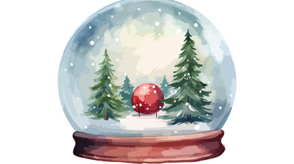 Isolated watercolor illustrated empty Christmas hol