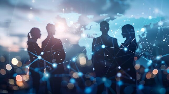 Global Business Connections.. Corporate networking. Concept of networking in a corporation.