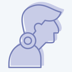 Icon Neck Pain. related to Body Ache symbol. two tone style. simple design editable. simple illustration