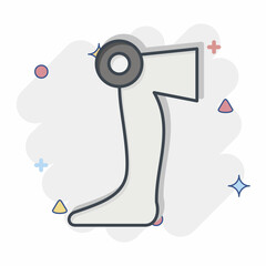 Icon Knee. related to Body Ache symbol. comic style. simple design editable. simple illustration