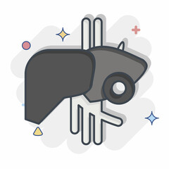 Icon Liver. related to Body Ache symbol. comic style. simple design editable. simple illustration