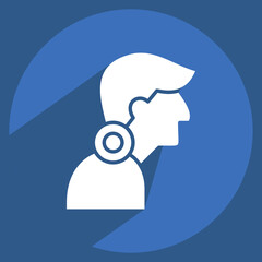 Icon Neck Pain. related to Body Ache symbol. long shadow style. simple design editable. simple illustration