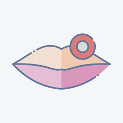 Icon Lip. related to Body Ache symbol. doodle style. simple design editable. simple illustration
