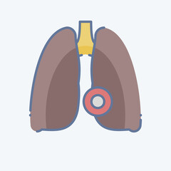 Icon Lung Disease. related to Body Ache symbol. doodle style. simple design editable. simple illustration