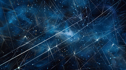 Cosmic digital art brings the starry night's glow in midnight and silver to the digital canvas.