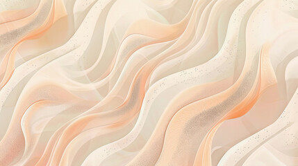 "Soft peach and beige flame waves with silver dust offer a warm, elegant design for interiors."