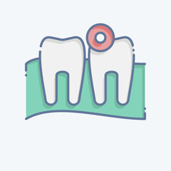 Icon Toothache. related to Body Ache symbol. doodle style. simple design editable. simple illustration