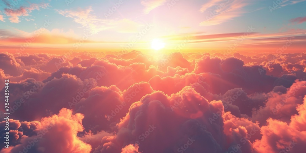 Aufkleber a beautiful sunset scene with clouds in the sky. suitable for various design projects