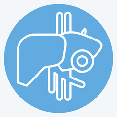Icon Liver. related to Body Ache symbol. blue eyes style. simple design editable. simple illustration