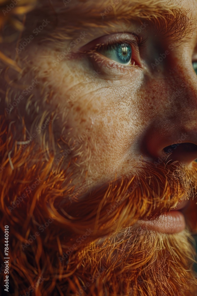 Aufkleber a detailed image of a man with a beard, suitable for various projects