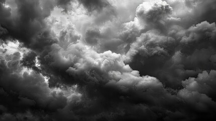 Moody black and white photo of a cloudy sky, perfect for various design projects