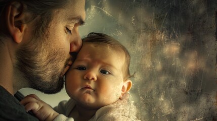 A man holding a baby in his arms. Ideal for family and parenting concepts