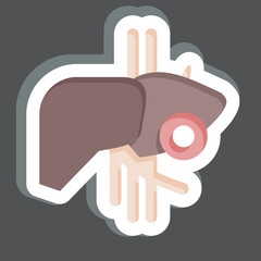 Sticker Liver. related to Body Ache symbol. simple design editable. simple illustration