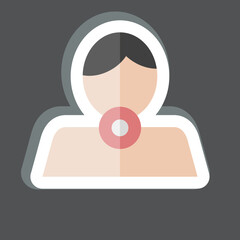 Sticker Thyroid. related to Body Ache symbol. simple design editable. simple illustration