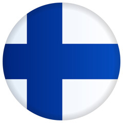Finland National flag, official colors and proportion correctly. National Finland flag. Flat Round shaped vector illustration of Finland Flag for web, mobile app. Finland, a Northern European nation.
