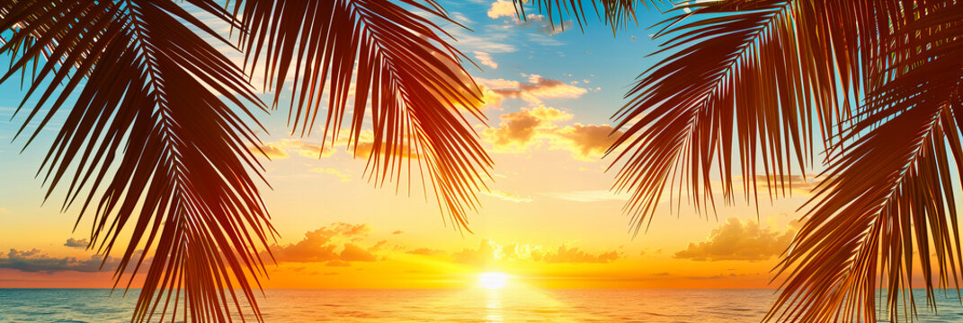 Barbados Beach at Sunset with Palm Trees and Twilight Sky, Perfect for Tropical Night Outs