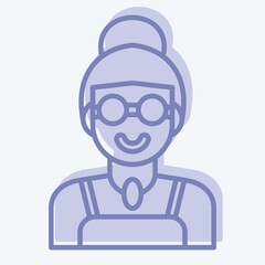 Icon Lady. related to Indigenous People symbol. two tone style. simple design editable. simple illustration