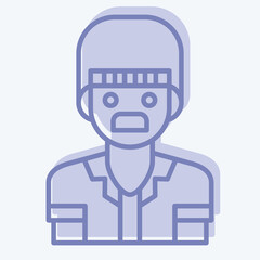 Icon Man. related to Indigenous People symbol. two tone style. simple design editable. simple illustration