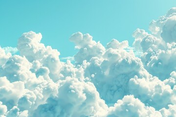 A plane soaring through a sky filled with fluffy clouds. Perfect for aviation or travel concepts - obrazy, fototapety, plakaty