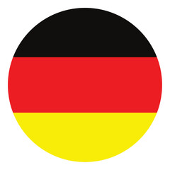 Germany national flag, official colors and proportion correctly. National Germany flag. Vector illustration. round icon, badge or button. German national symbol best for web and mobile apps