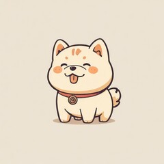 Obraz na płótnie Canvas Happy Cartoon Dog Illustration with Brown Fur and a Big Smile