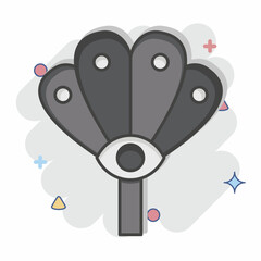 Icon Fan. related to Indigenous People symbol. comic style. simple design editable. simple illustration