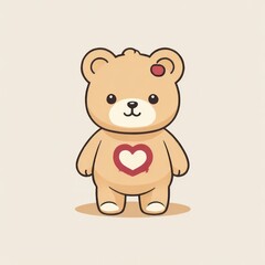 Obraz na płótnie Canvas Sweet Teddy Bear with Heart Illustration