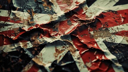 Close up of a piece of paper with a British flag, suitable for patriotic designs - obrazy, fototapety, plakaty