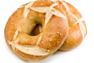 Wholesome Delight: Sesame Seeds Whole Wheat Bagel on White Background in 4K Photo