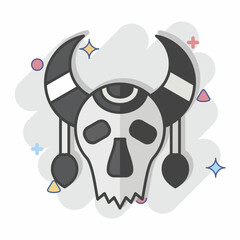 Icon Skull Cow. related to Indigenous People symbol. comic style. simple design editable. simple illustration