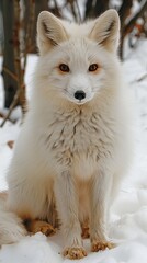 Majestic White Fox Contemplating the Snowscape