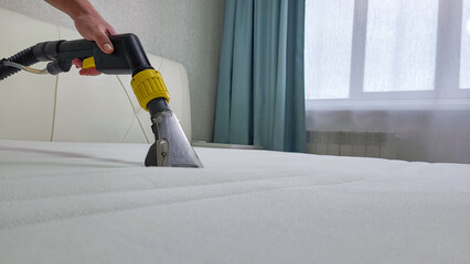 cleaning company cleans the mattress. General cleaning of the mattress.