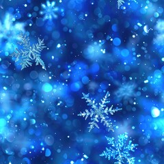Fototapeta na wymiar A blue background with snowflakes and stars, suitable for winter-themed designs