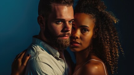 Obraz premium A man and a woman posing for a picture. Suitable for various uses