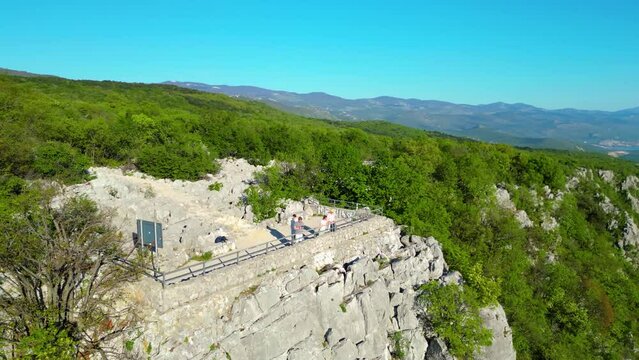 Vidikovac Slipica, also known as the Eyes of Vinodol, is a mesmerizing viewpoint situated near the village of Selce in Croatia capture by drone