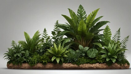Plants scene creater. Isolated on transparent background