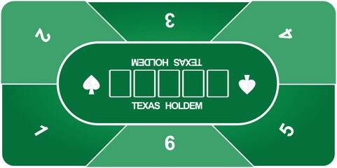 Texas holdem poker mat. vector illustration