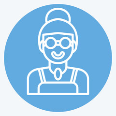 Icon Lady. related to Indigenous People symbol. blue eyes style. simple design editable. simple illustration