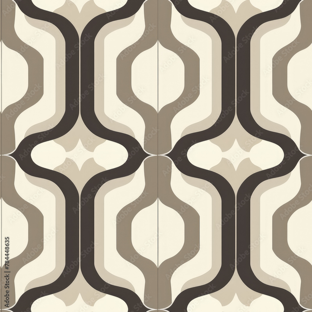 Poster a patterned wall with a lot of different shapes and colors. the pattern is very intricate and detail