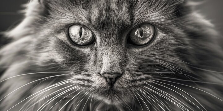 A monochromatic image of a cat, suitable for various design projects