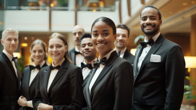 Elegant Hotel Staff Ready to Serve