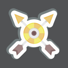 Sticker Boho Archer. related to Indigenous People symbol. simple design editable. simple illustration