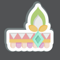 Sticker Boho Headband. related to Indigenous People symbol. simple design editable. simple illustration