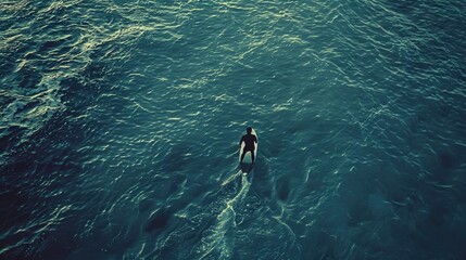A man surfing in the water with a surfboard. Great for sports and leisure concepts