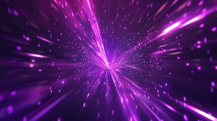 Space warp light effect background. Plasma modern velocity tunnel in hyperspace. Futuristic travel in cyber universe illustration. Neon highway fast move radial illustration. - obrazy, fototapety, plakaty