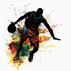 A basketball player wallpaper with white background
