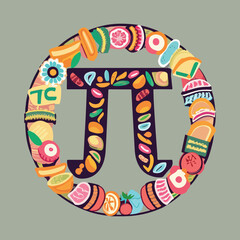 Mathematical Pi Day annual celebration vector Design
