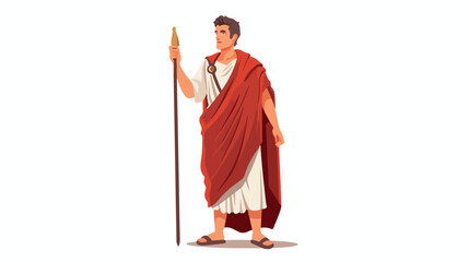 Man in traditional Roman red clothes vector illustration