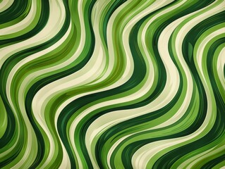 Green and white wallpaper with wavy lines