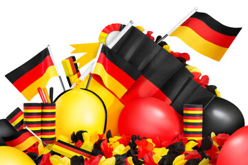 Deutsche Fanartikel und Dekoration mit Flagge schwarz rot gold